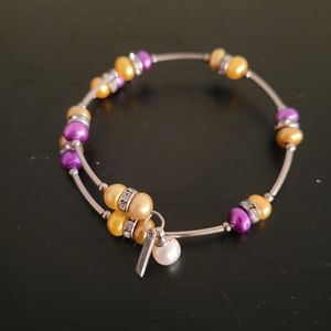 Vantel Pearl pink/gold wrap bracelet